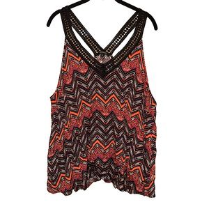 AMBIANCE - Multicolor Aztec/Tribal Flowy Tank Top Blouse
